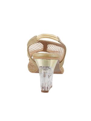 gold sheet back strap sandals - 14423170 - Standard Image - 3