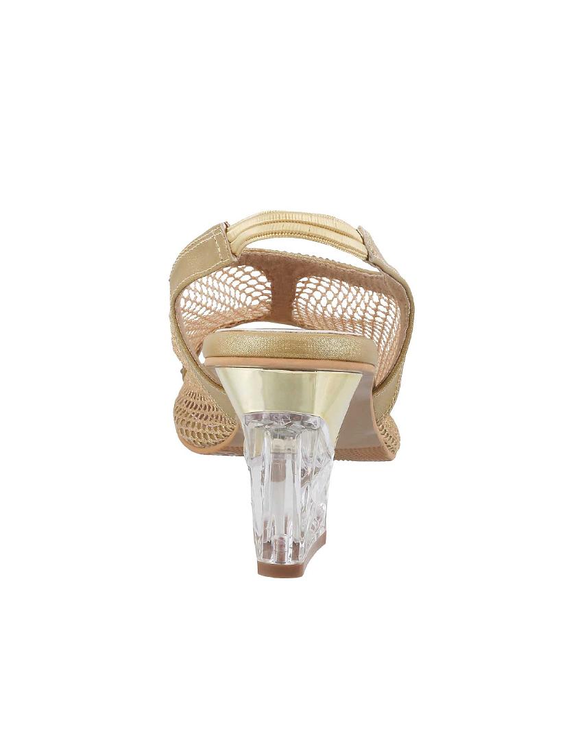 gold sheet back strap sandals - 14423170 - Zoom Image - 3