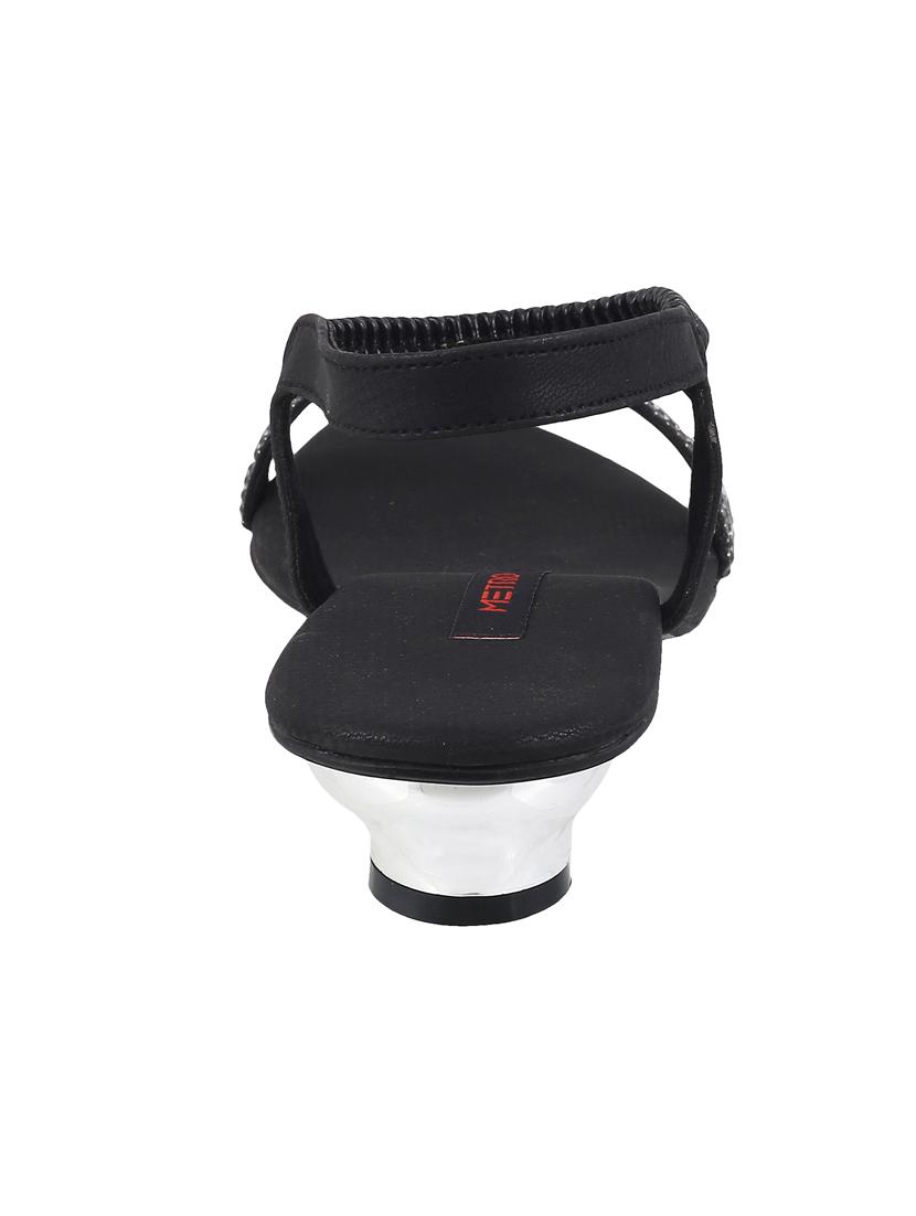 black sheet back strap sandals - 14423232 - Zoom Image - 3