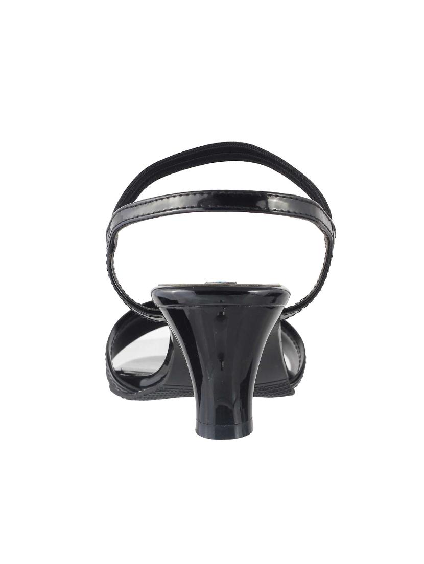 black sheet back strap sandals - 14423236 - Zoom Image - 3