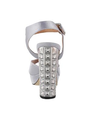 silver ankle strap sandal - 14423244 - Standard Image - 3