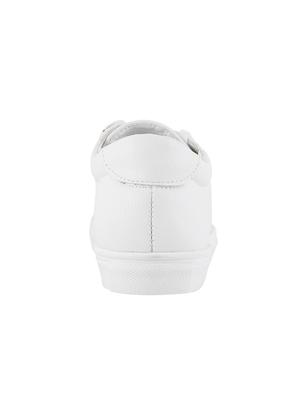 white pu laceup sneakers - 14423297 - Standard Image - 3