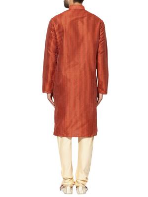 orange dupion long kurta - 14424882 - Standard Image - 3