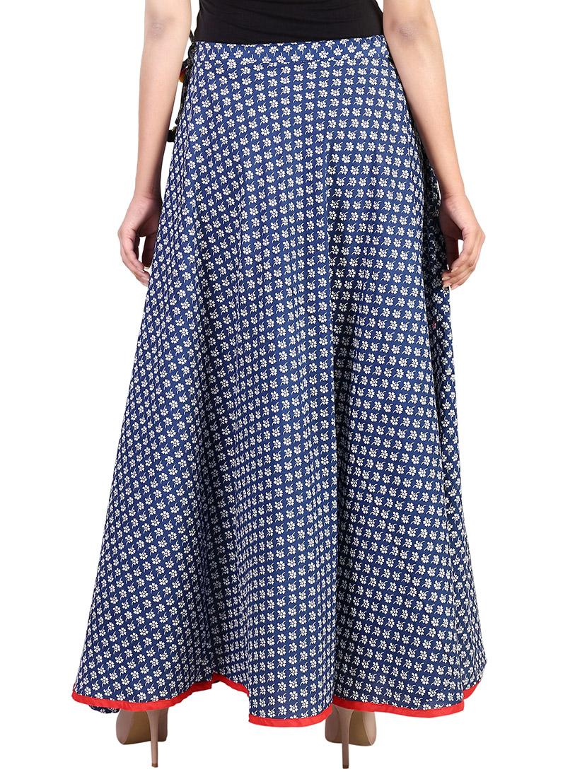 blue cotton maxi skirt - 14425056 - Zoom Image - 3