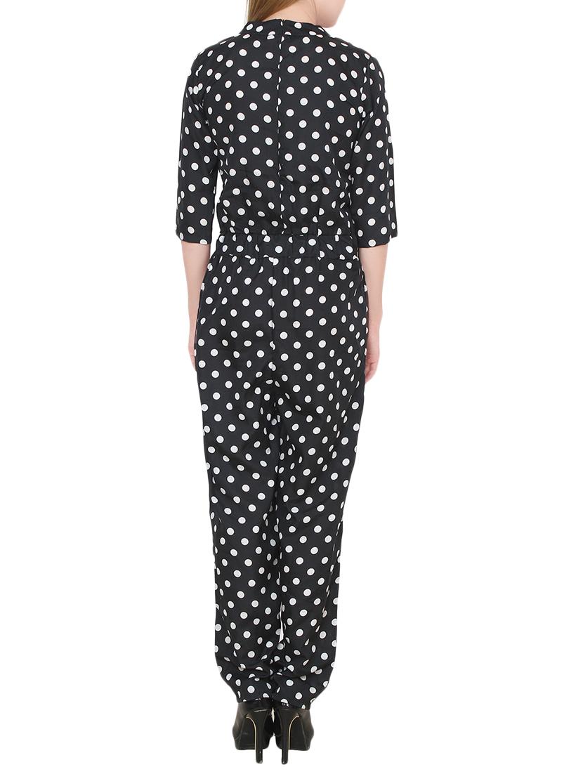polka dotted full leg jumpsuit - 14425116 - Zoom Image - 3