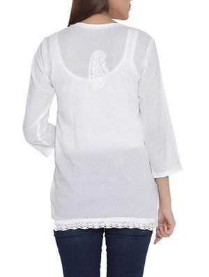 chikankari straight kurti - 14425141 - Standard Image - 3