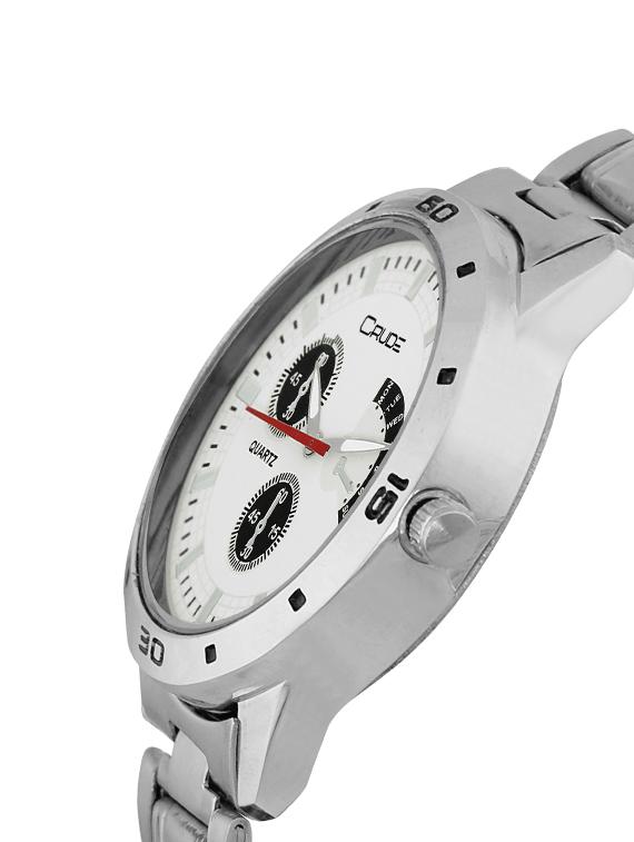 Crude combo of 2 Stainless Steel men's watch-rg741 with white & Black Dial - 14427054 - Zoom Image - 3
