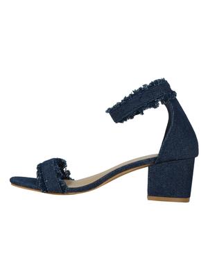 navy denim ankle strap sandals - 14427339 - Standard Image - 3