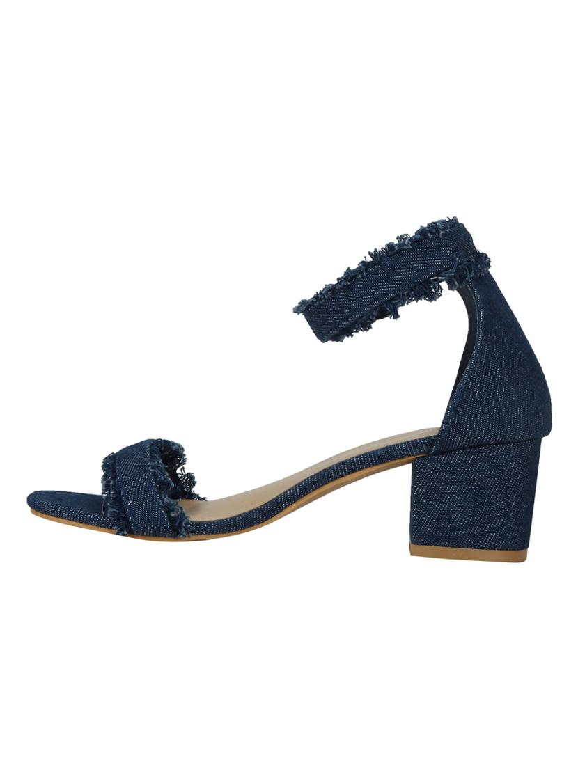 navy denim ankle strap sandals - 14427339 - Zoom Image - 3