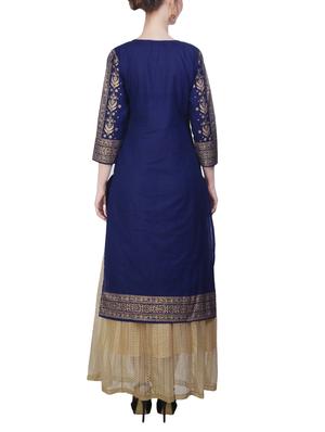 block printed long kurta - 14427581 - Standard Image - 3