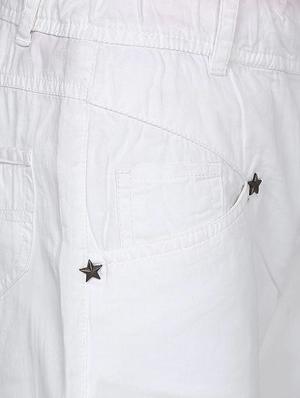 white cotton three-fourth shorts - 14428189 - Standard Image - 3