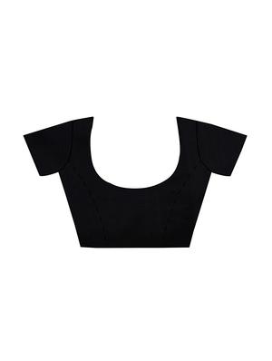 black colored pochampalli saree with blouse - 14428982 - Standard Image - 3