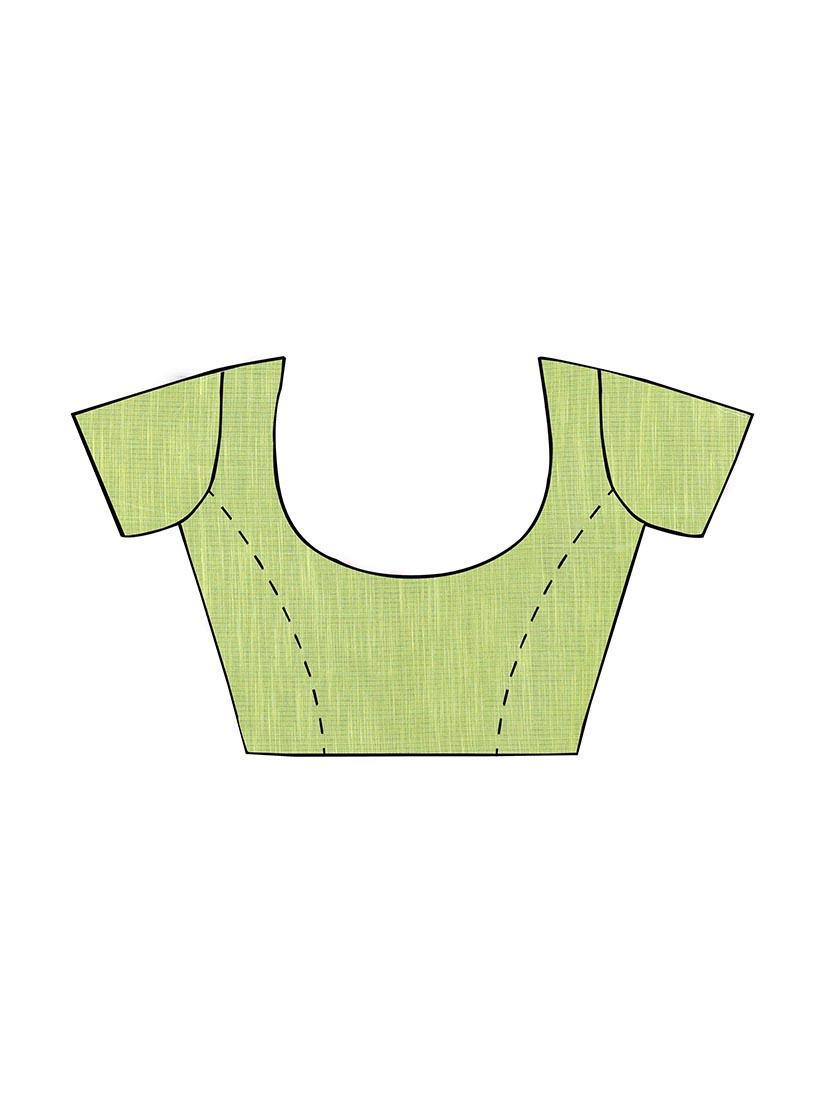 The Chennai Silks green bordered saree with blouse - 14428998 - Zoom Image - 3