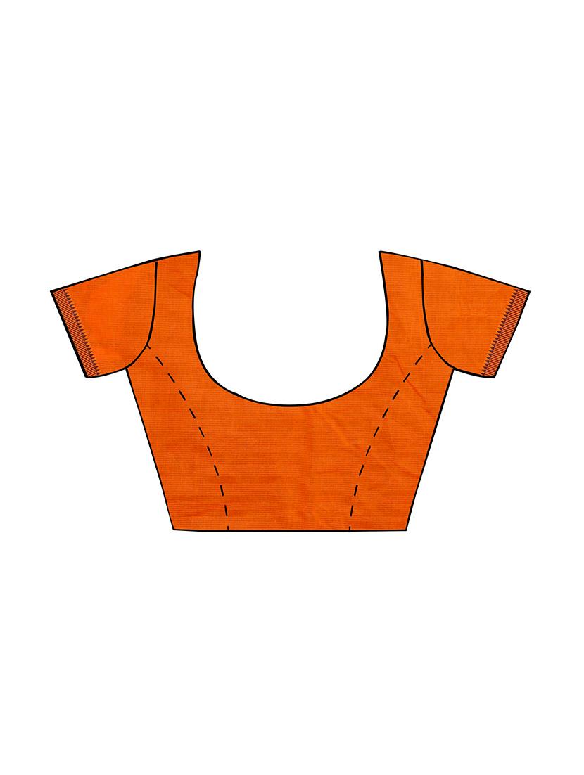 orange embroidered saree with blouse - 14429017 - Zoom Image - 3