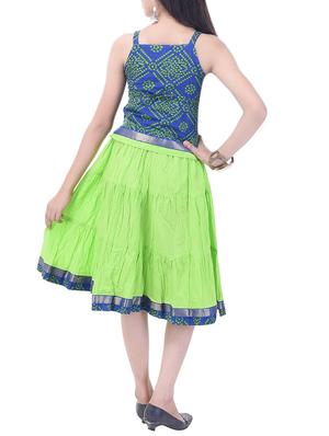 green and blue cotton skirt set - 14429050 - Standard Image - 3