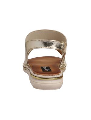 gold faux leather back strap sandals - 14429706 - Standard Image - 3