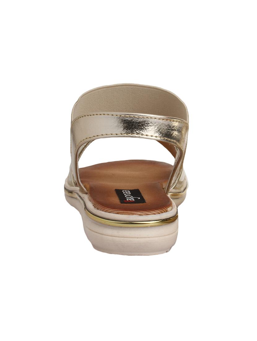 gold faux leather back strap sandals - 14429706 - Zoom Image - 3