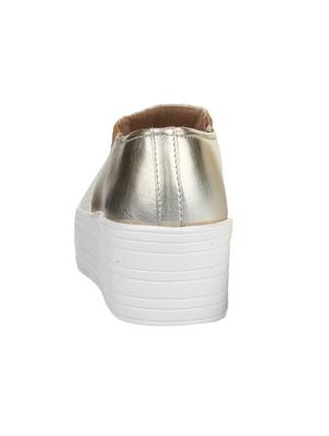 white faux leather plimsolls casual shoes - 14432174 - Standard Image - 3