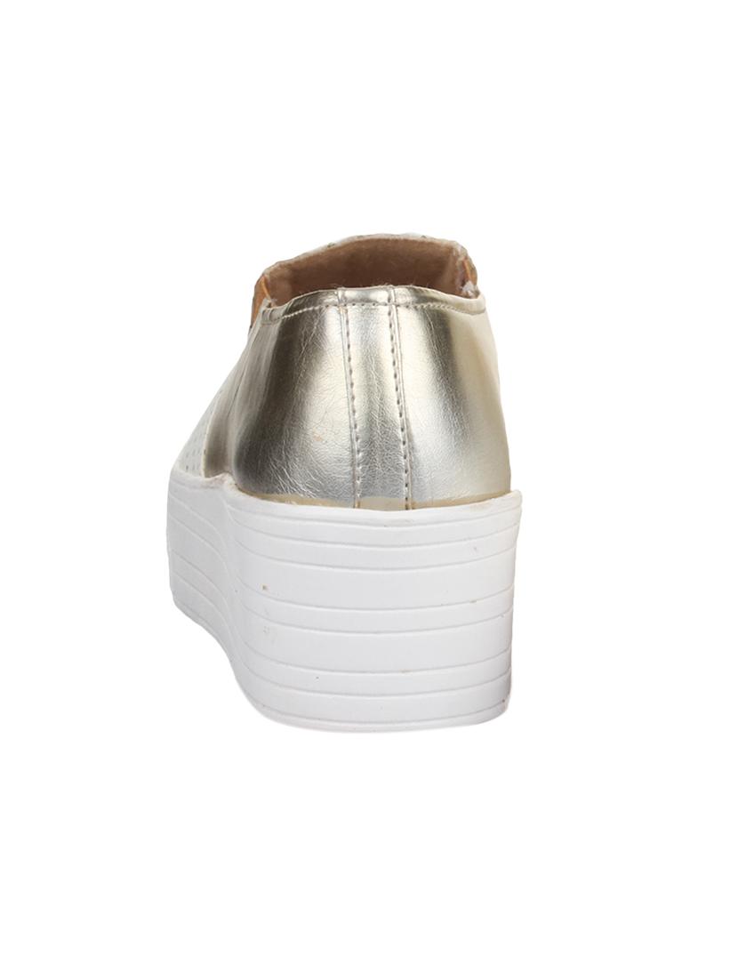 white faux leather plimsolls casual shoes - 14432174 - Zoom Image - 3