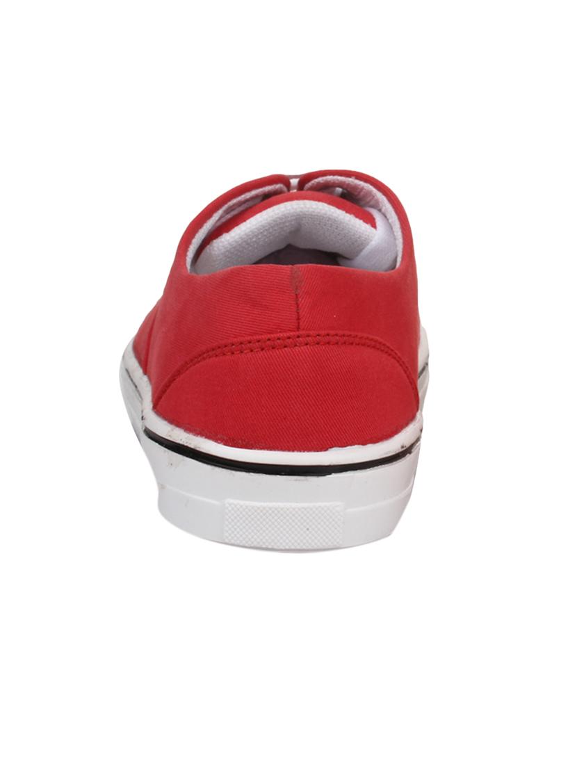 red fabric laceup sneakers - 14432177 - Zoom Image - 3