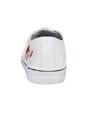 white faux leather laceup sneakers - 14432181 - Standard Image - 3