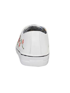 white faux leather laceup sneakers - 14432182 - Standard Image - 3