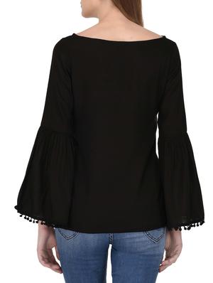 black rayon casual top - 14432501 - Standard Image - 3