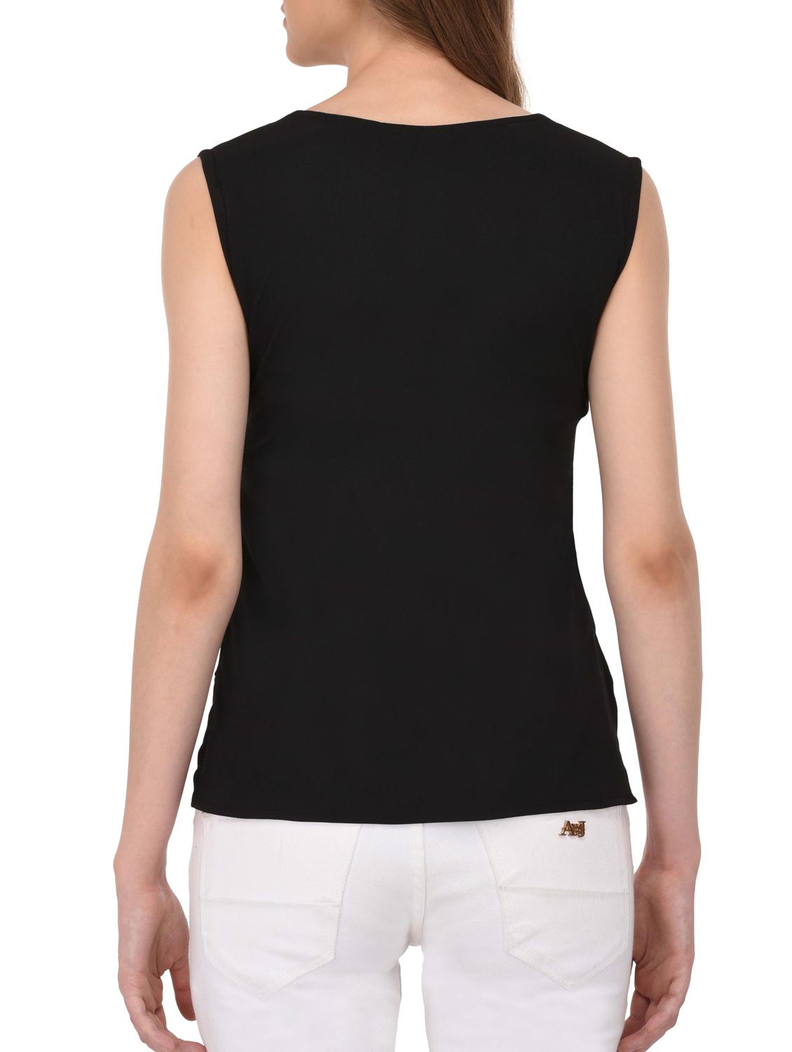 black poly crepe top - 14432511 - Zoom Image - 3