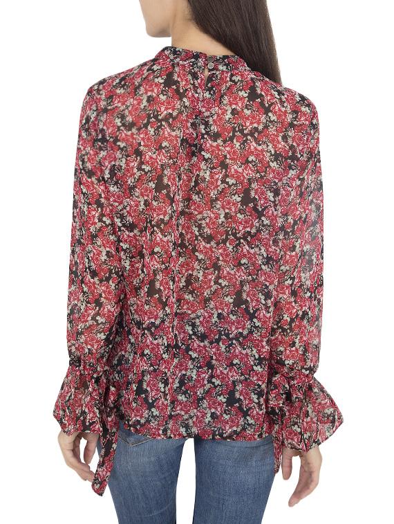red floral georgette casual top - 14432694 - Zoom Image - 3