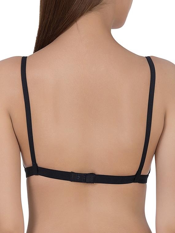 black cotton plunge bra - 14432821 - Zoom Image - 3