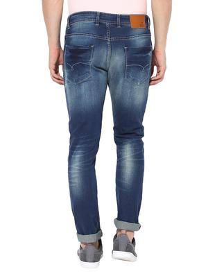 blue cotton blend washed jeans - 14433193 - Standard Image - 3