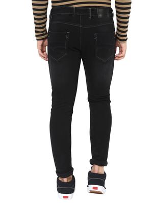 black cotton blend plain jeans - 14433201 - Standard Image - 3