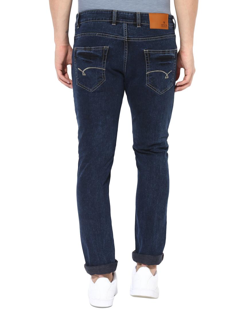 blue cotton blend biker jeans - 14433209 - Zoom Image - 3