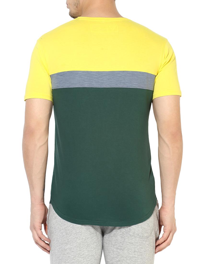 green cotton color block t-shirt - 14433270 - Zoom Image - 3