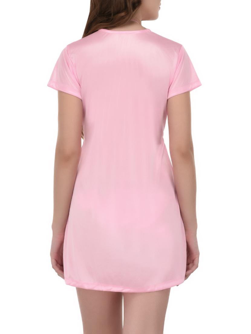 pink solid nightwear set - 14433551 - Zoom Image - 3