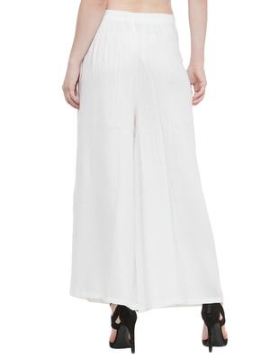 white rayon palazzos - 14433576 - Standard Image - 3