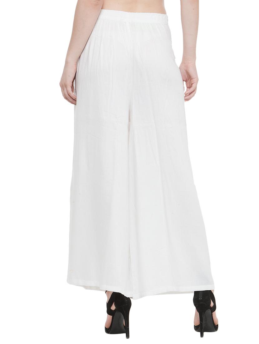 white rayon palazzos - 14433576 - Zoom Image - 3