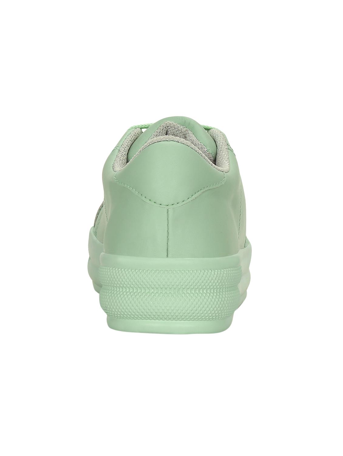 green faux leather laceup sneakers - 14434323 - Zoom Image - 3