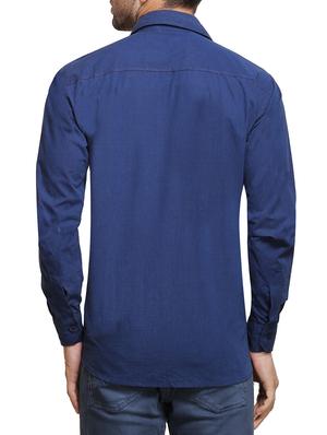 blue cotton casual shirt - 14435311 - Standard Image - 3