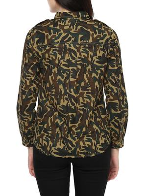 green printed cotton shirt - 14438575 - Standard Image - 3
