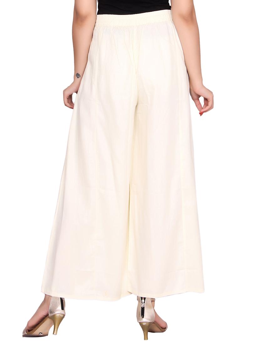 beige rayon palazzos - 14439211 - Zoom Image - 3
