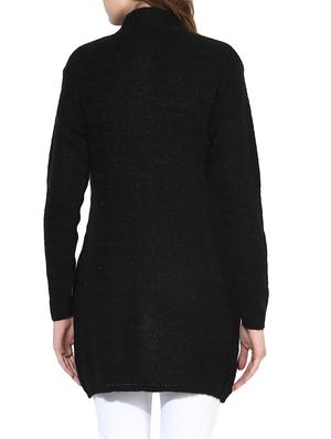 black woolen coatigan cardigan - 14441244 - Standard Image - 3