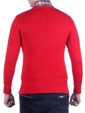 red acrylic pullover - 14442201 - Standard Image - 3