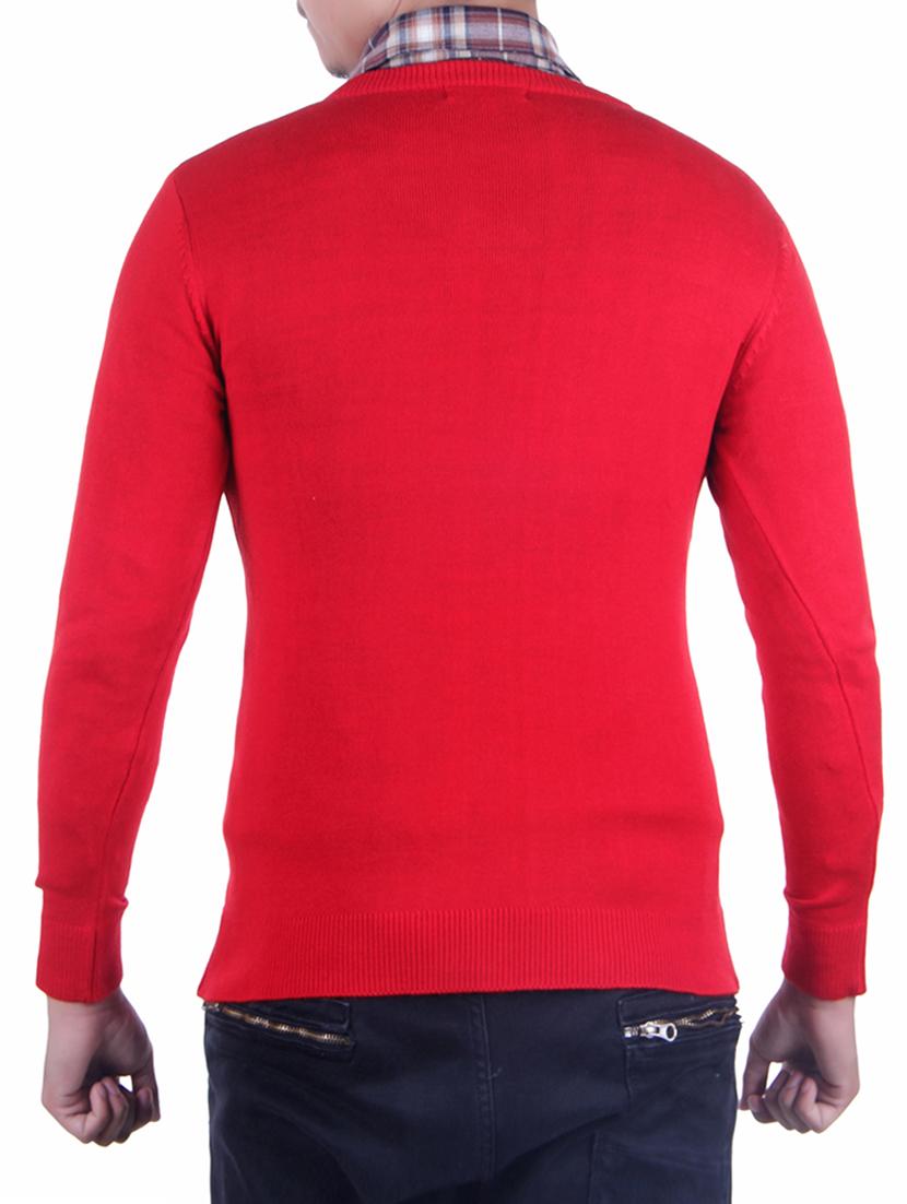 red acrylic pullover - 14442201 - Zoom Image - 3