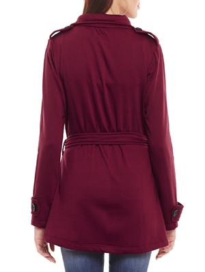 purple fleece trench coat - 14447373 - Standard Image - 3