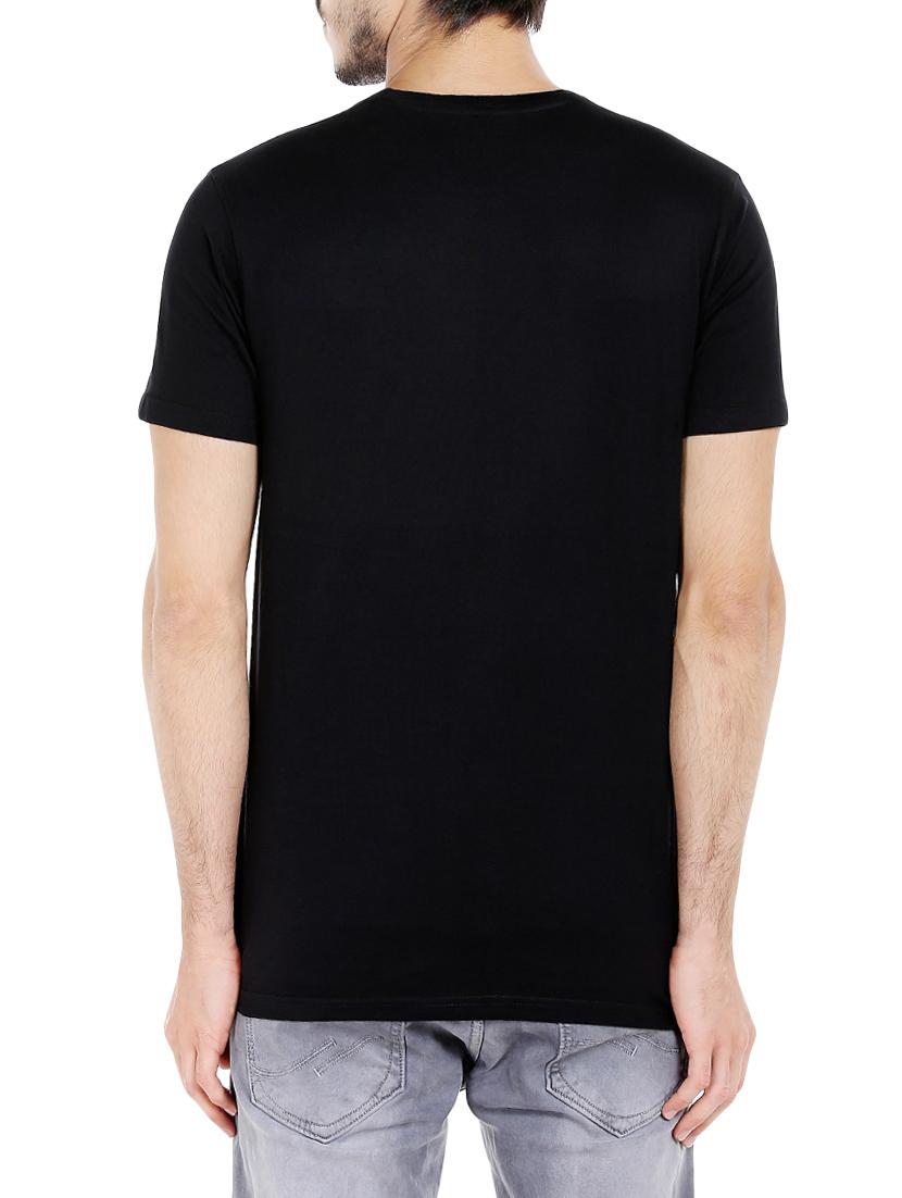 black cotton chest print tshirt - 14447888 - Zoom Image - 3