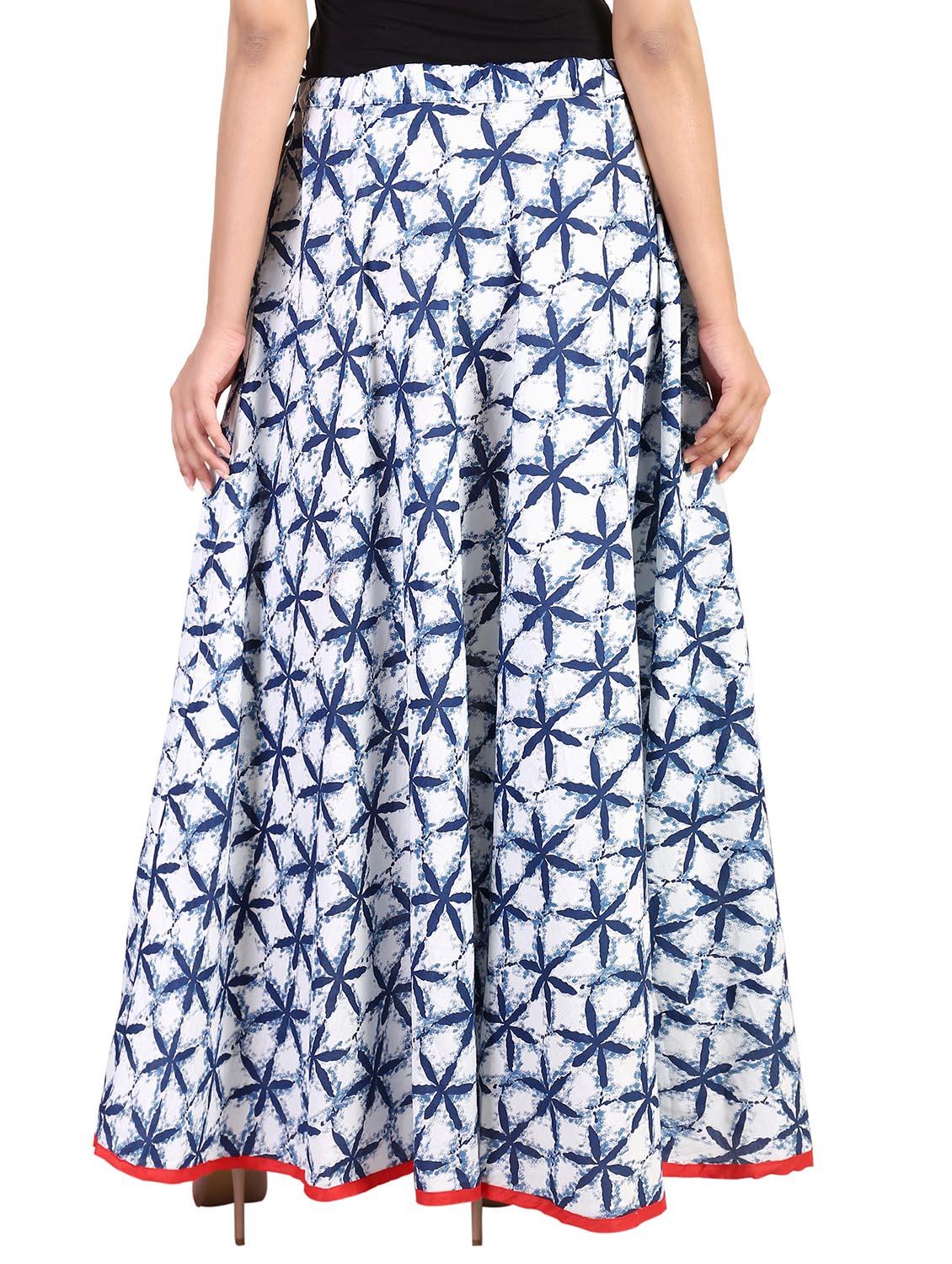 indigo blue cotton a-line skirt - 14450147 - Zoom Image - 3