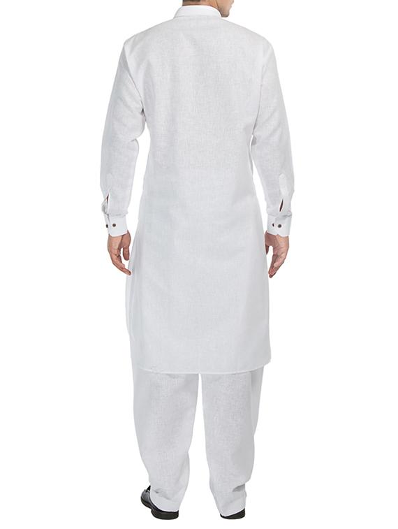 white cotton pathani set - 14453495 - Zoom Image - 3