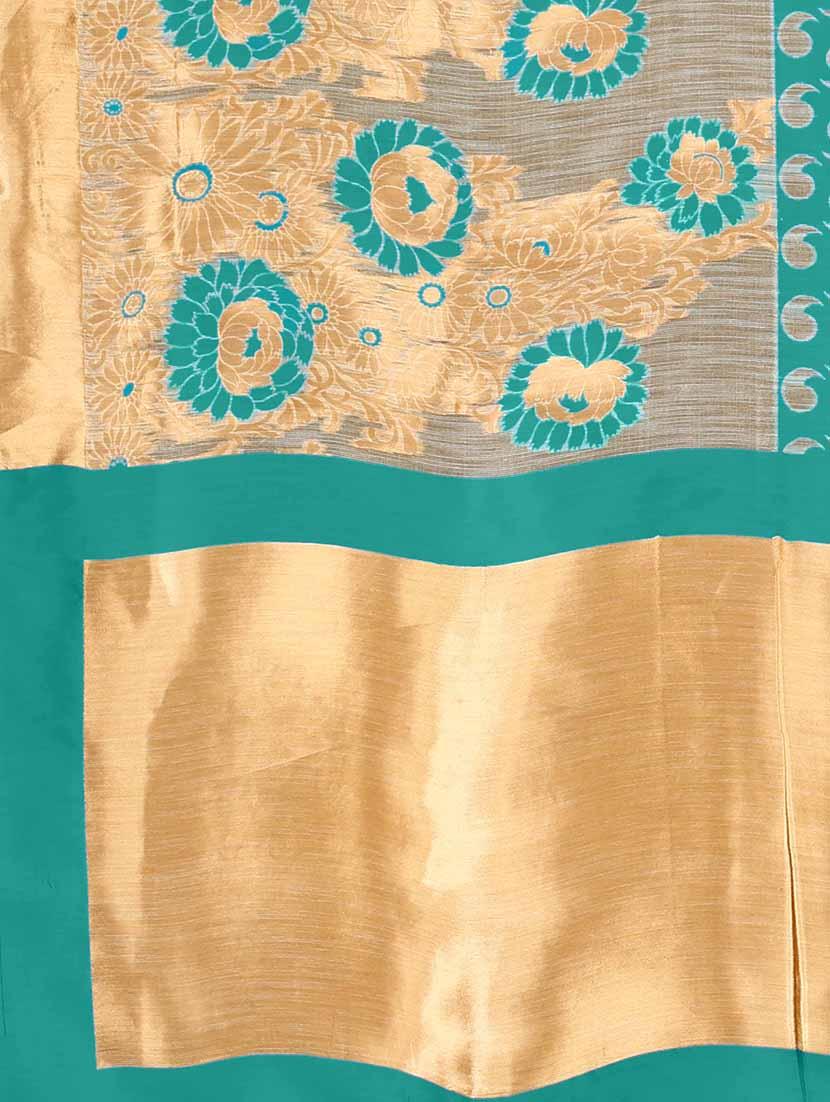The Chennai Silks green tussar saree with blouse - 14454376 - Zoom Image - 3