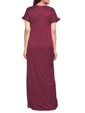 purple colored robe & nighty set - 14455174 - Standard Image - 9